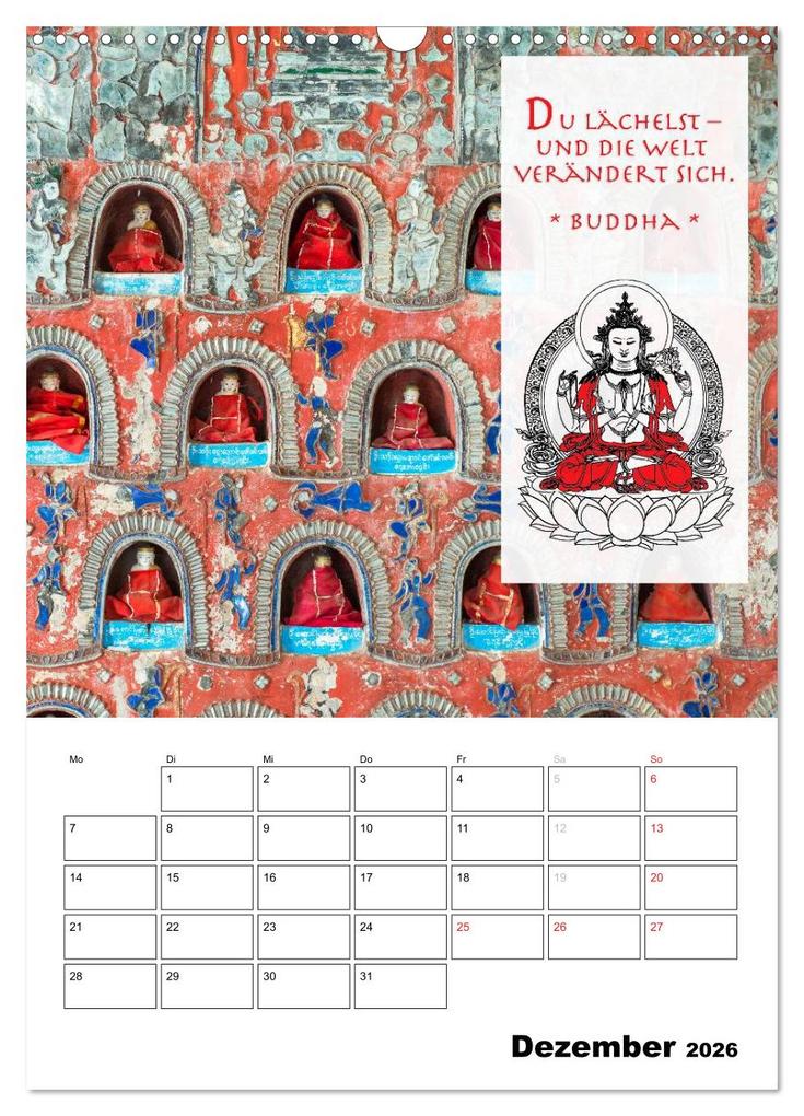 Weitere Ansicht: BUDDHAS ZITATE Buddhistische Weisheiten (Wandkalender 2026 DIN A3 hoch), CALVENDO Monatskalender | BuddhaART BuddhaART, Calvendo, BuddhaART