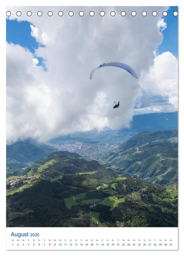Weitere Ansicht: Paragliding - von grünen Wiesen zu schroffen Gletschen (Tischkalender 2026 DIN A5 hoch), CALVENDO Monatskalender | Andy Frötscher, Calvendo