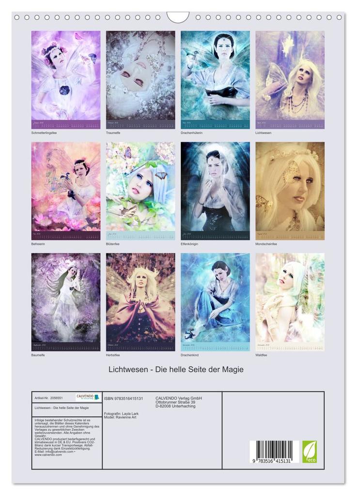 Weitere Ansicht: Lichtwesen - Die helle Seite der Magie (Wandkalender 2026 DIN A3 hoch), CALVENDO Monatskalender | Ravienne Art, Calvendo