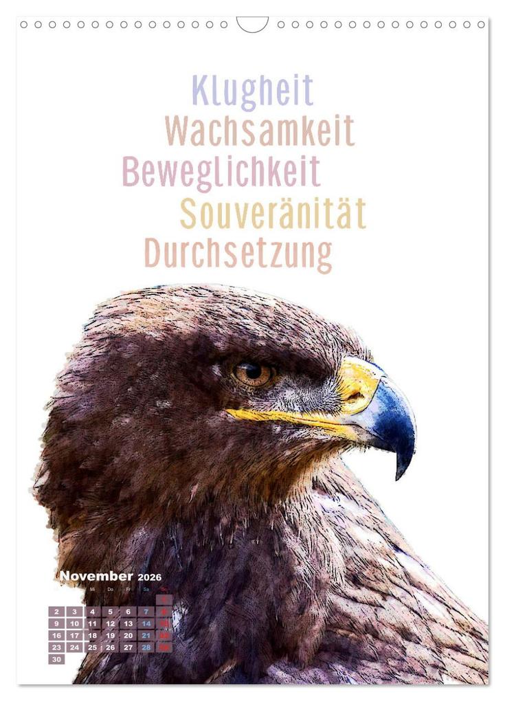 Weitere Ansicht: Welche spirituelle Bedeutung hat dieser Vogel? (Wandkalender 2026 DIN A3 hoch), CALVENDO Monatskalender | Astrid Ryzek - Rapunzel-Lounge, Calvendo