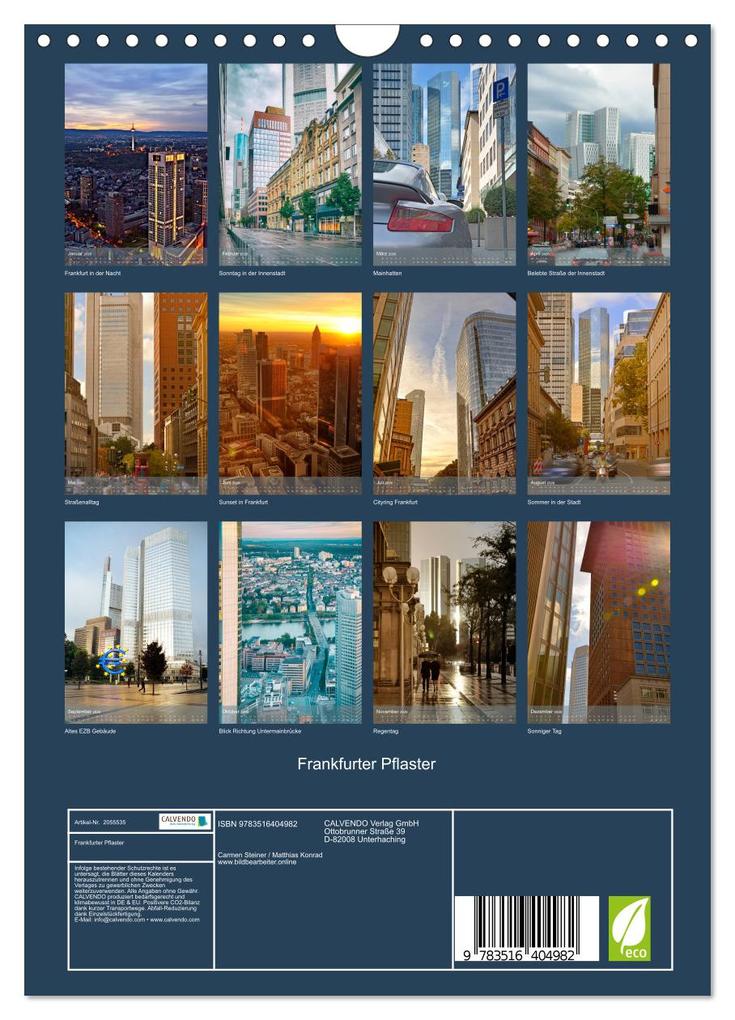 Weitere Ansicht: Frankfurter Pflaster (Wandkalender 2026 DIN A4 hoch), CALVENDO Monatskalender | Carmen Steiner / Matthias Steiner, Calvendo