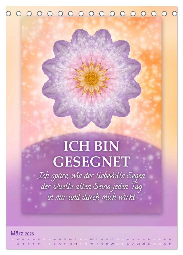 Weitere Ansicht: ICH BIN Licht und Liebe - Kalender (Tischkalender 2026 DIN A5 hoch), CALVENDO Monatskalender | Gaby Shayana Hoffmann, Calvendo