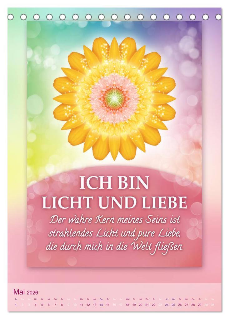 Weitere Ansicht: ICH BIN Licht und Liebe - Kalender (Tischkalender 2026 DIN A5 hoch), CALVENDO Monatskalender | Gaby Shayana Hoffmann, Calvendo