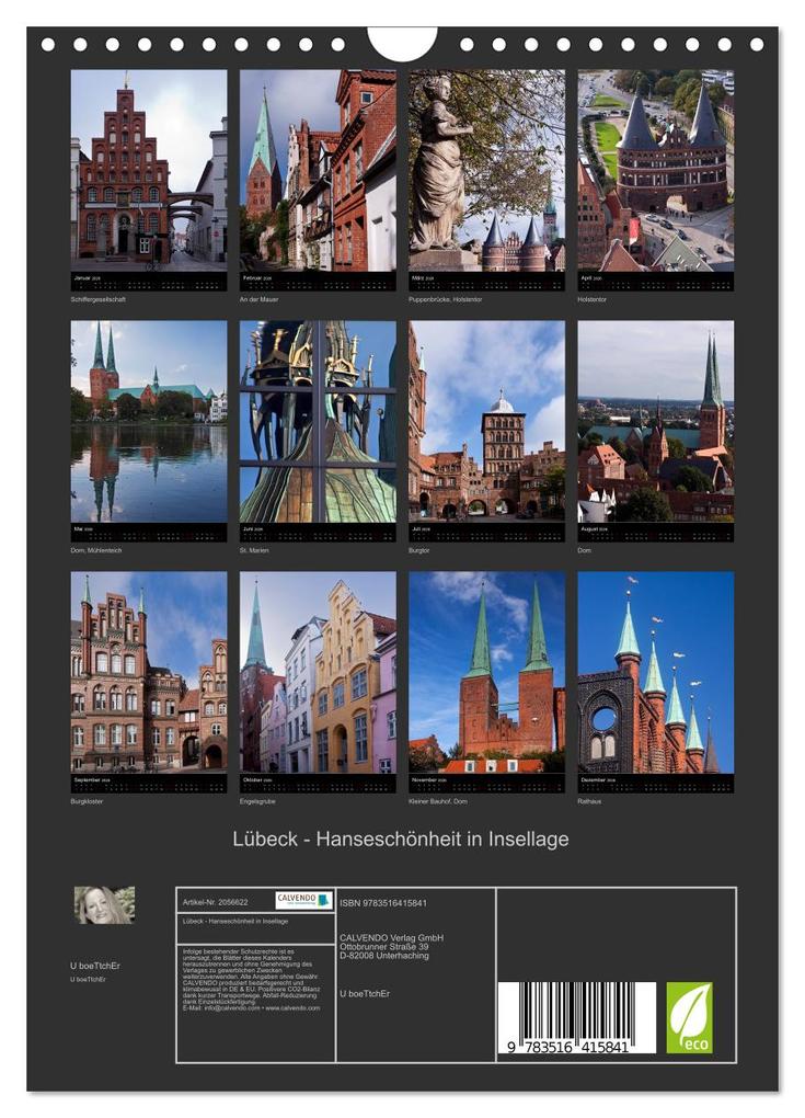 Weitere Ansicht: Lübeck - Hanseschönheit in Insellage (Wandkalender 2026 DIN A4 hoch), CALVENDO Monatskalender | U boeTtchEr, Calvendo