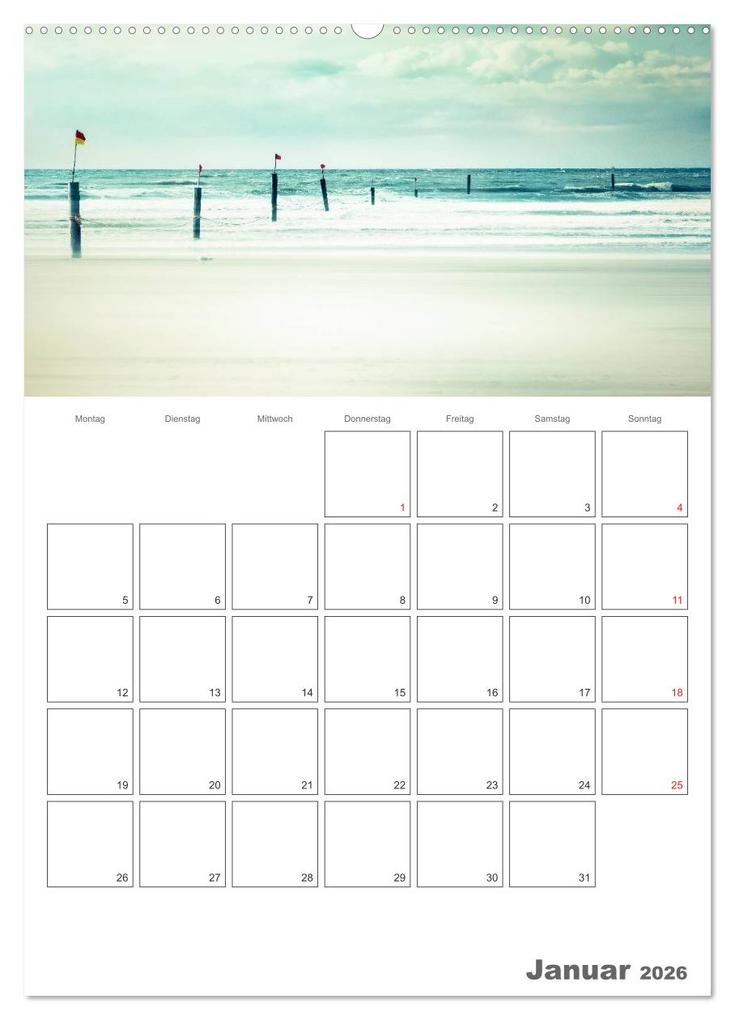 Weitere Ansicht: Strandbilder - Künstlerische Impressionen von der Nordsee (Wandkalender 2026 DIN A2 hoch), CALVENDO Monatskalender | Calvendo, Klaus Kunze