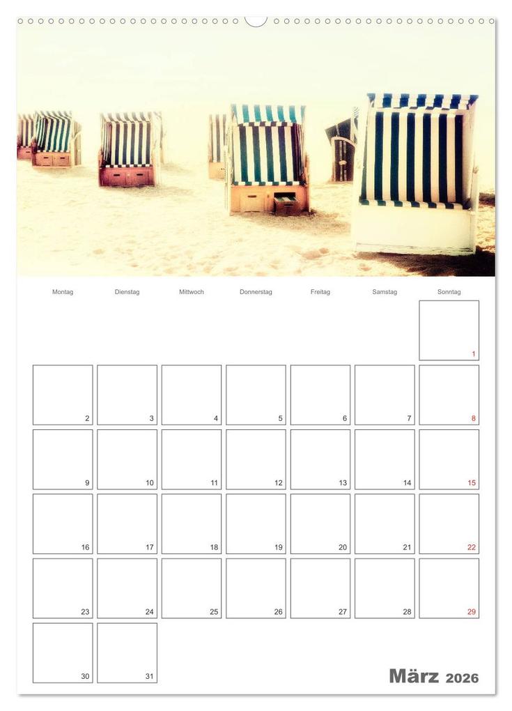 Weitere Ansicht: Strandbilder - Künstlerische Impressionen von der Nordsee (Wandkalender 2026 DIN A2 hoch), CALVENDO Monatskalender | Calvendo, Klaus Kunze