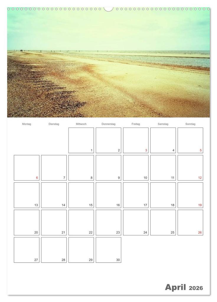 Weitere Ansicht: Strandbilder - Künstlerische Impressionen von der Nordsee (Wandkalender 2026 DIN A2 hoch), CALVENDO Monatskalender | Calvendo, Klaus Kunze