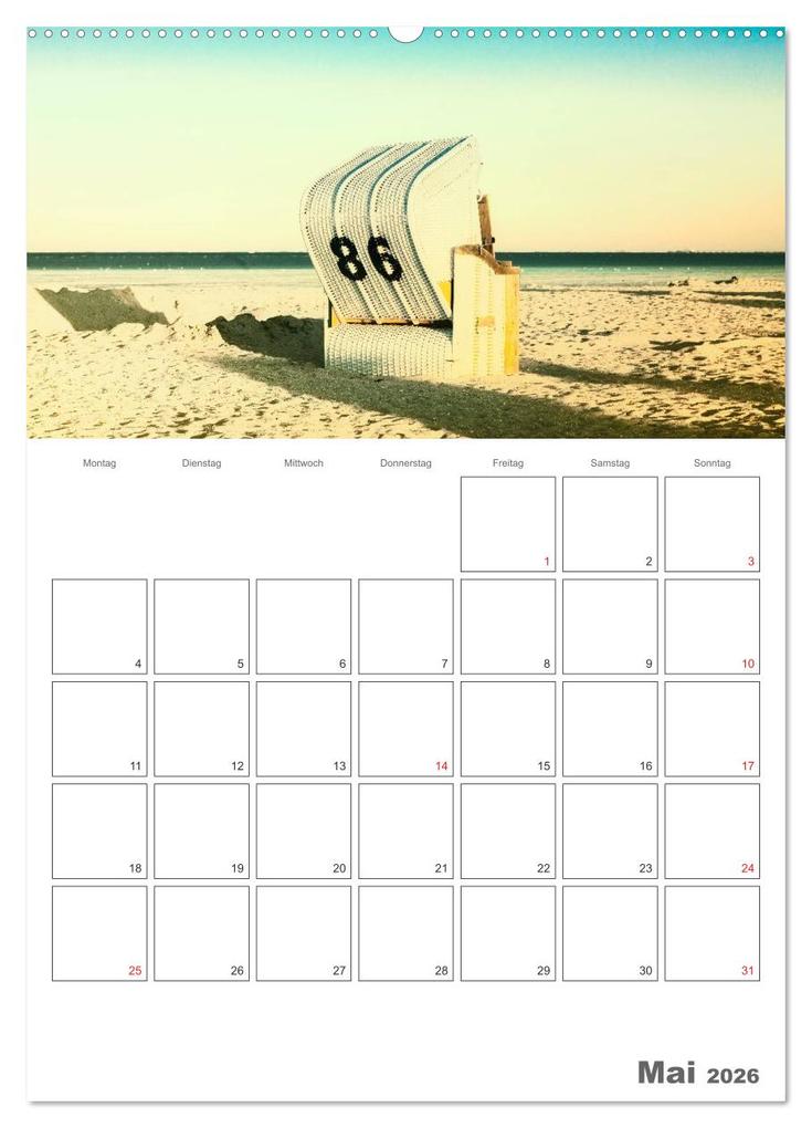 Weitere Ansicht: Strandbilder - Künstlerische Impressionen von der Nordsee (Wandkalender 2026 DIN A2 hoch), CALVENDO Monatskalender | Calvendo, Klaus Kunze