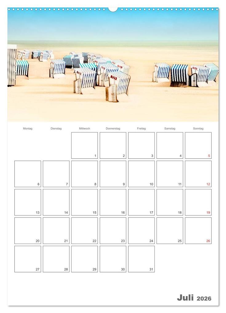 Weitere Ansicht: Strandbilder - Künstlerische Impressionen von der Nordsee (Wandkalender 2026 DIN A2 hoch), CALVENDO Monatskalender | Calvendo, Klaus Kunze