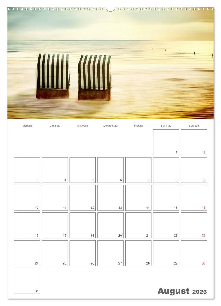 Weitere Ansicht: Strandbilder - Künstlerische Impressionen von der Nordsee (Wandkalender 2026 DIN A2 hoch), CALVENDO Monatskalender | Calvendo, Klaus Kunze
