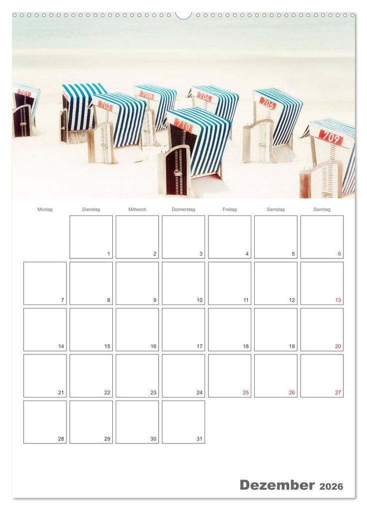 Weitere Ansicht: Strandbilder - Künstlerische Impressionen von der Nordsee (Wandkalender 2026 DIN A2 hoch), CALVENDO Monatskalender | Calvendo, Klaus Kunze