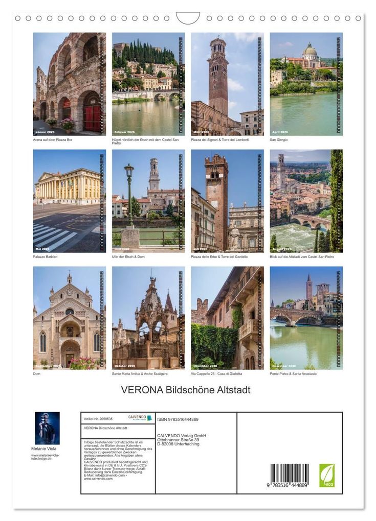 Weitere Ansicht: VERONA Bildschöne Altstadt (Wandkalender 2026 DIN A3 hoch), CALVENDO Monatskalender | Calvendo, Melanie Viola