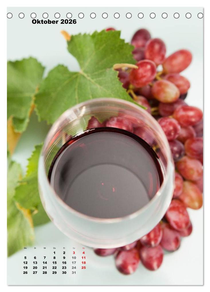 Weitere Ansicht: WeinTrauben 2026 (Tischkalender 2026 DIN A5 hoch), CALVENDO Monatskalender | Calvendo, Wolfgang Steiner