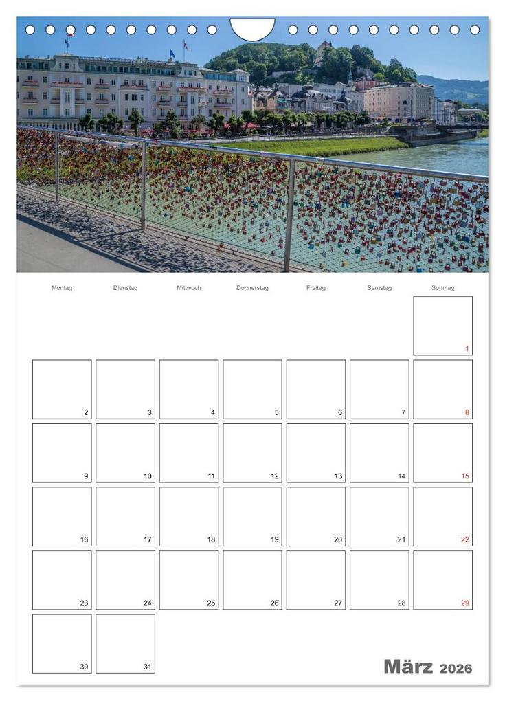 Weitere Ansicht: Bezauberndes SALZBURG / Terminplaner (Wandkalender 2026 DIN A4 hoch), CALVENDO Monatskalender | Calvendo, Melanie Viola