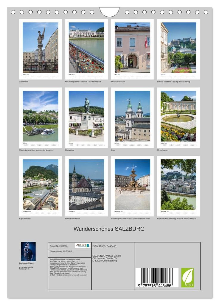 Weitere Ansicht: Wunderschönes SALZBURG (Wandkalender 2026 DIN A4 hoch), CALVENDO Monatskalender | Calvendo, Melanie Viola