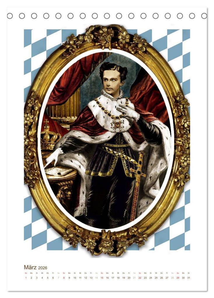 Weitere Ansicht: Ludwig II. von Bayern: Historische Illustrationen und Stiche (Tischkalender 2026 DIN A5 hoch), CALVENDO Monatskalender | Calvendo, CALVENDO CALVENDO