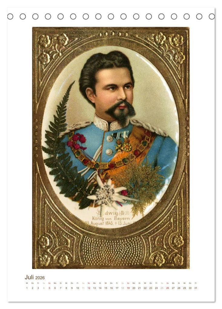 Weitere Ansicht: Ludwig II. von Bayern: Historische Illustrationen und Stiche (Tischkalender 2026 DIN A5 hoch), CALVENDO Monatskalender | Calvendo, CALVENDO CALVENDO
