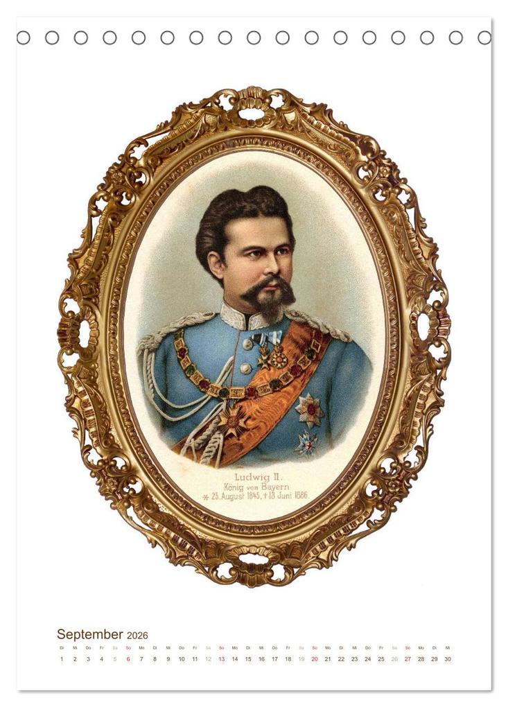 Weitere Ansicht: Ludwig II. von Bayern: Historische Illustrationen und Stiche (Tischkalender 2026 DIN A5 hoch), CALVENDO Monatskalender | Calvendo, CALVENDO CALVENDO
