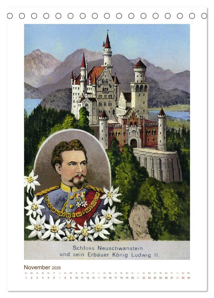 Weitere Ansicht: Ludwig II. von Bayern: Historische Illustrationen und Stiche (Tischkalender 2026 DIN A5 hoch), CALVENDO Monatskalender | Calvendo, CALVENDO CALVENDO