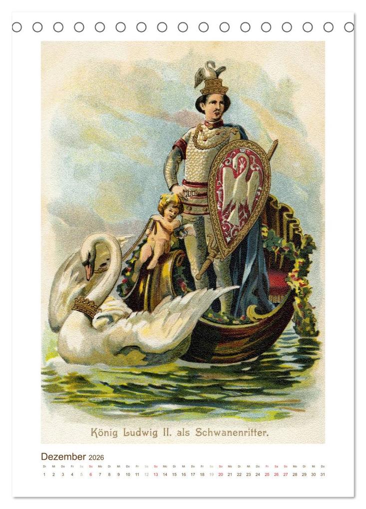 Weitere Ansicht: Ludwig II. von Bayern: Historische Illustrationen und Stiche (Tischkalender 2026 DIN A5 hoch), CALVENDO Monatskalender | Calvendo, CALVENDO CALVENDO