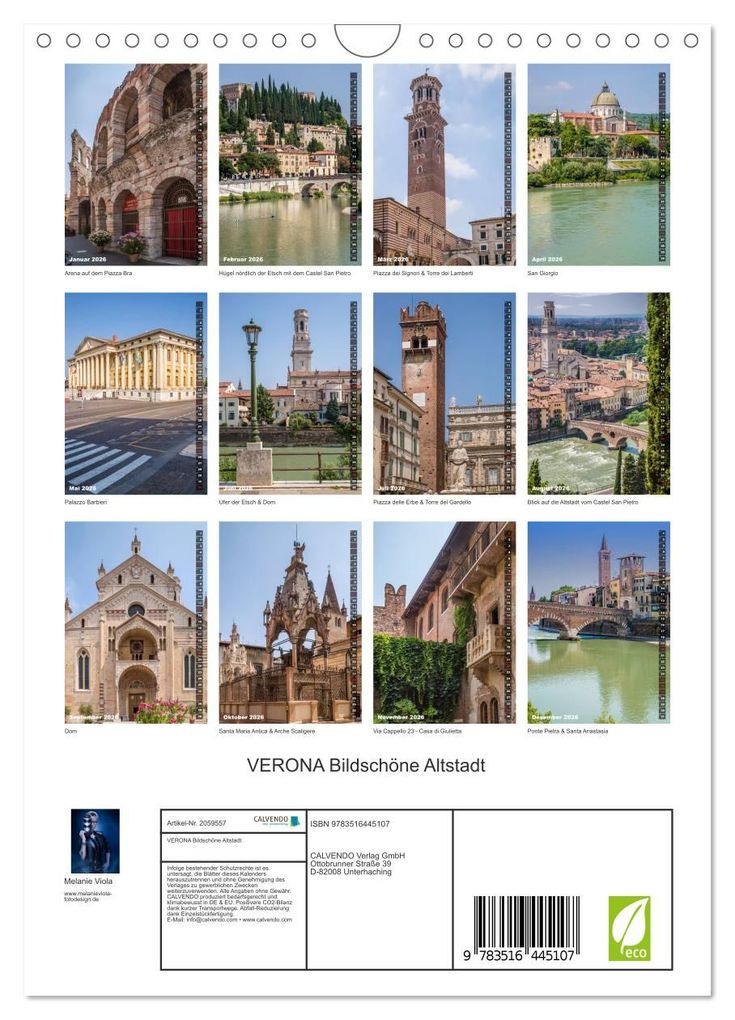 Weitere Ansicht: VERONA Bildschöne Altstadt (Wandkalender 2026 DIN A4 hoch), CALVENDO Monatskalender | Calvendo, Melanie Viola