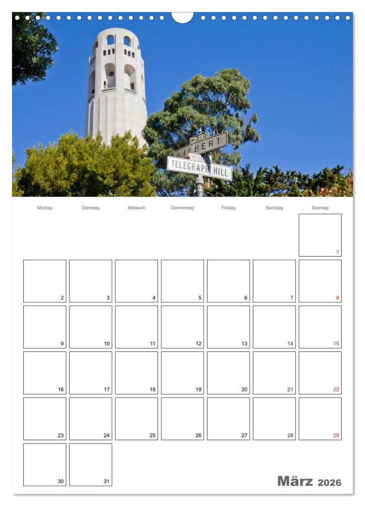 Weitere Ansicht: SAN FRANCISCO Terminplaner (Wandkalender 2026 DIN A3 hoch), CALVENDO Monatskalender | Calvendo, Melanie Viola