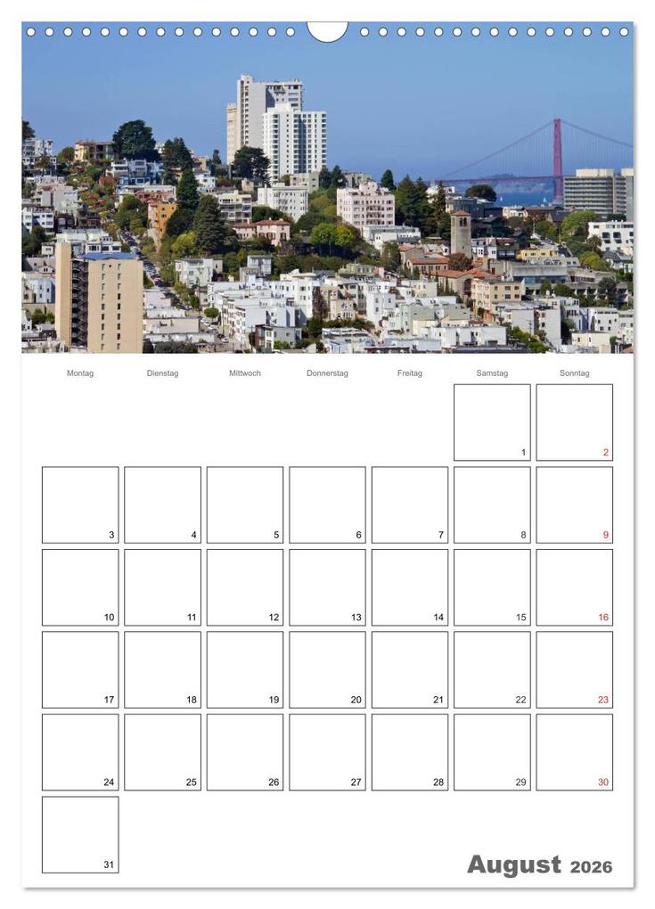 Weitere Ansicht: SAN FRANCISCO Terminplaner (Wandkalender 2026 DIN A3 hoch), CALVENDO Monatskalender | Calvendo, Melanie Viola