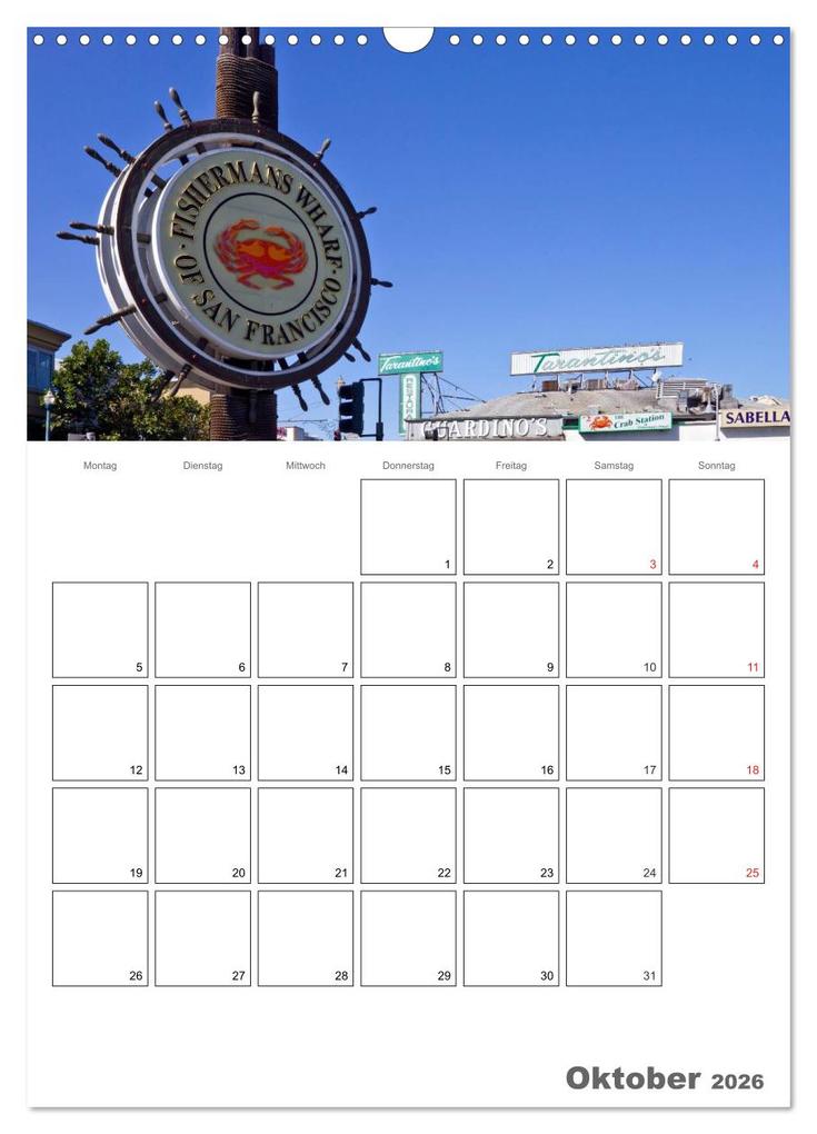 Weitere Ansicht: SAN FRANCISCO Terminplaner (Wandkalender 2026 DIN A3 hoch), CALVENDO Monatskalender | Calvendo, Melanie Viola
