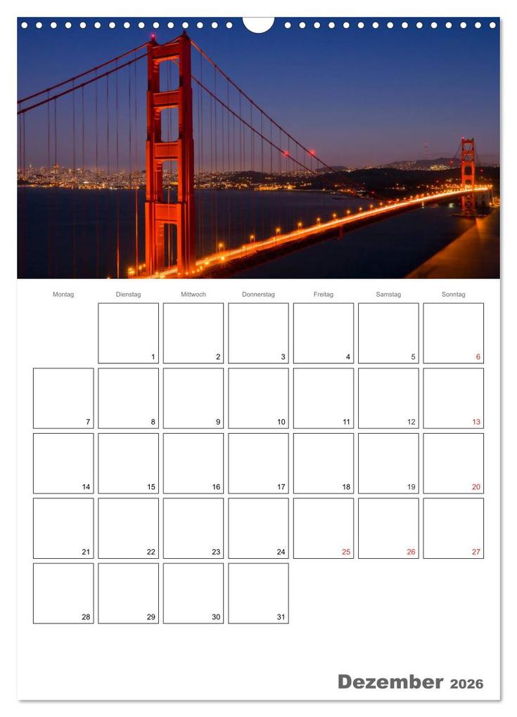 Weitere Ansicht: SAN FRANCISCO Terminplaner (Wandkalender 2026 DIN A3 hoch), CALVENDO Monatskalender | Calvendo, Melanie Viola