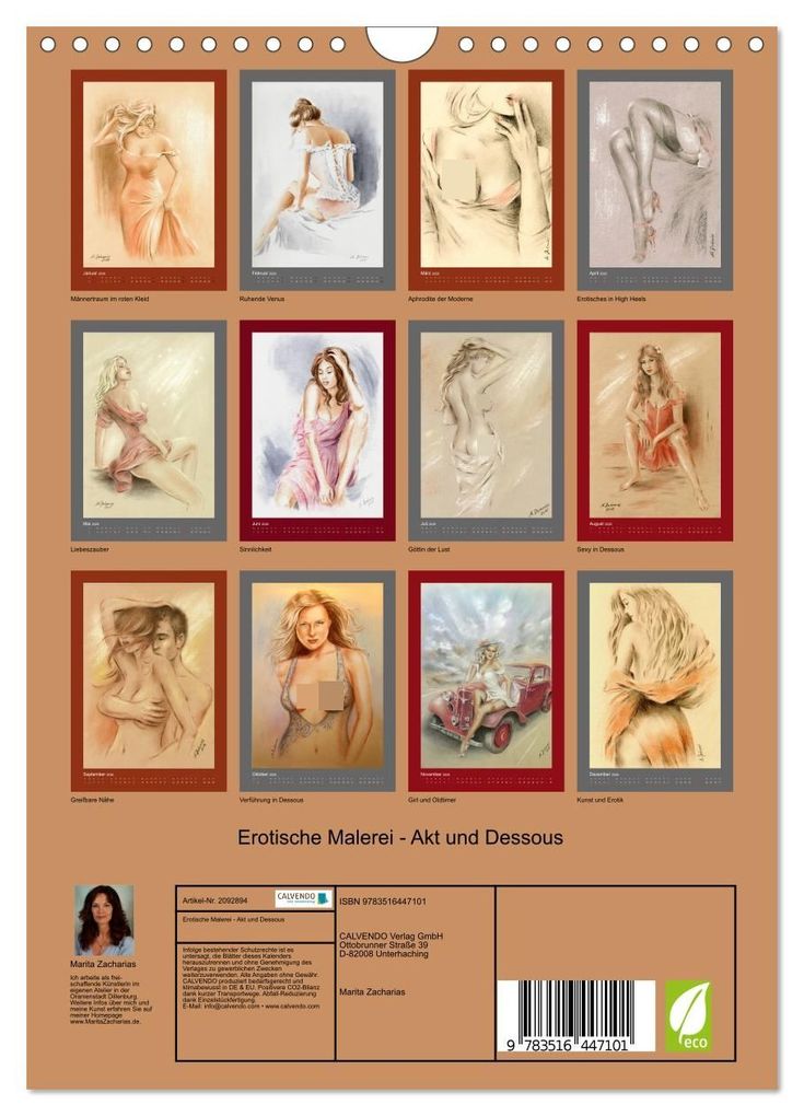 Weitere Ansicht: Erotische Malerei - Akt und Dessous (Wandkalender 2026 DIN A4 hoch), CALVENDO Monatskalender | Calvendo, Marita Zacharias