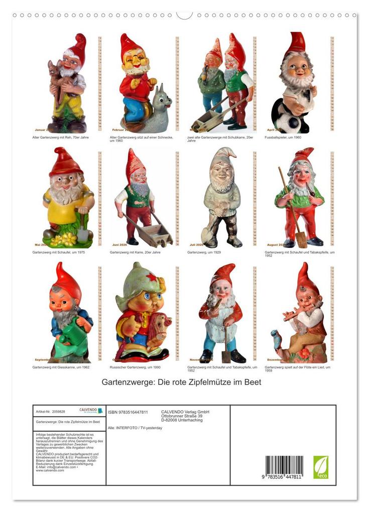 Weitere Ansicht: Gartenzwerge: Die rote Zipfelmütze im Beet (Wandkalender 2026 DIN A2 hoch), CALVENDO Monatskalender | Calvendo, CALVENDO CALVENDO