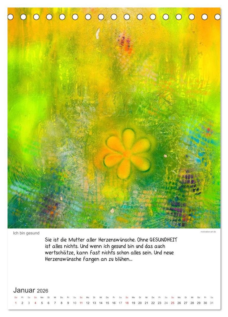 Weitere Ansicht: Motivation-Art 2026 (Tischkalender 2026 DIN A5 hoch), CALVENDO Monatskalender | Calvendo, Jörg Lehmann