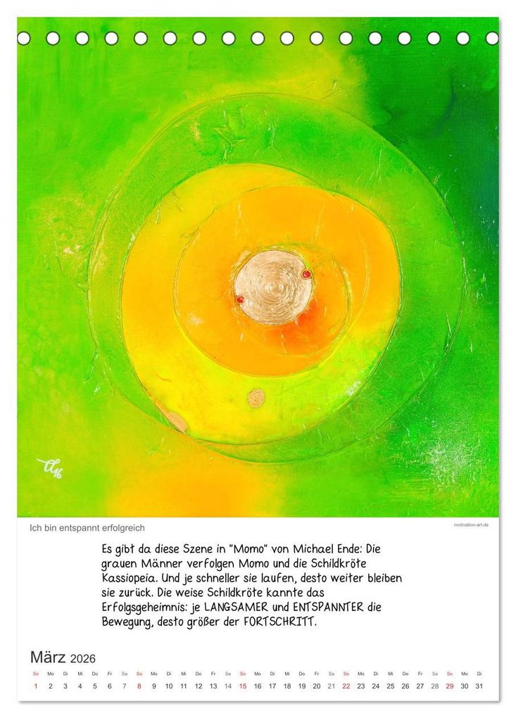 Weitere Ansicht: Motivation-Art 2026 (Tischkalender 2026 DIN A5 hoch), CALVENDO Monatskalender | Calvendo, Jörg Lehmann