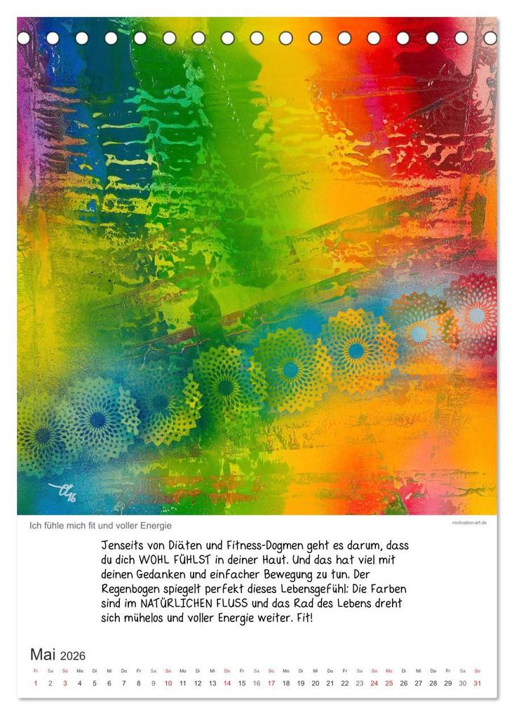 Weitere Ansicht: Motivation-Art 2026 (Tischkalender 2026 DIN A5 hoch), CALVENDO Monatskalender | Calvendo, Jörg Lehmann