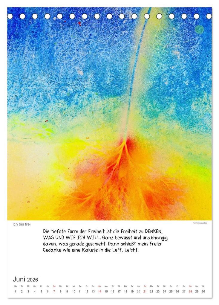 Weitere Ansicht: Motivation-Art 2026 (Tischkalender 2026 DIN A5 hoch), CALVENDO Monatskalender | Calvendo, Jörg Lehmann