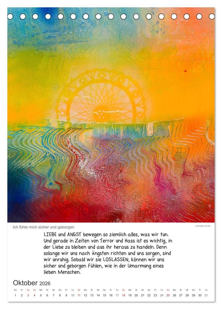 Weitere Ansicht: Motivation-Art 2026 (Tischkalender 2026 DIN A5 hoch), CALVENDO Monatskalender | Calvendo, Jörg Lehmann