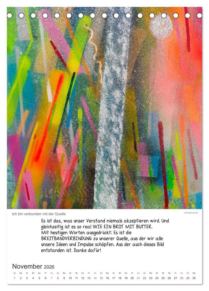 Weitere Ansicht: Motivation-Art 2026 (Tischkalender 2026 DIN A5 hoch), CALVENDO Monatskalender | Calvendo, Jörg Lehmann