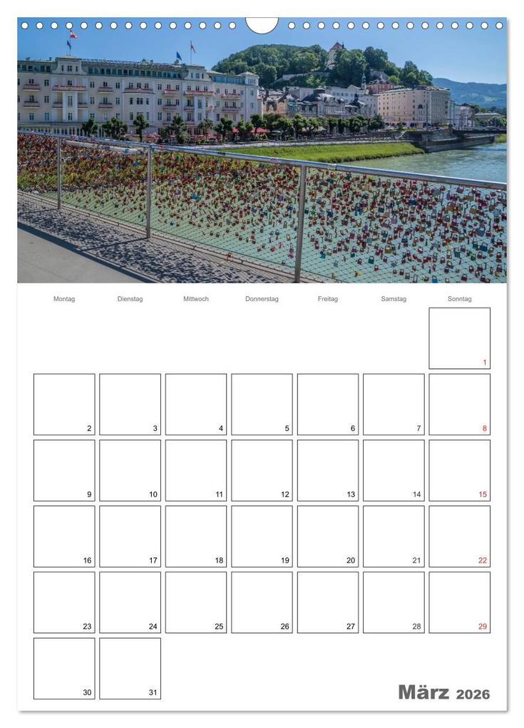 Weitere Ansicht: Bezauberndes SALZBURG / Terminplaner (Wandkalender 2026 DIN A3 hoch), CALVENDO Monatskalender | Calvendo, Melanie Viola