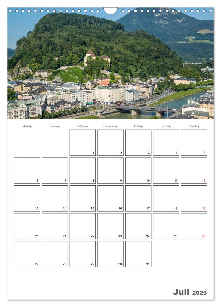 Weitere Ansicht: Bezauberndes SALZBURG / Terminplaner (Wandkalender 2026 DIN A3 hoch), CALVENDO Monatskalender | Calvendo, Melanie Viola