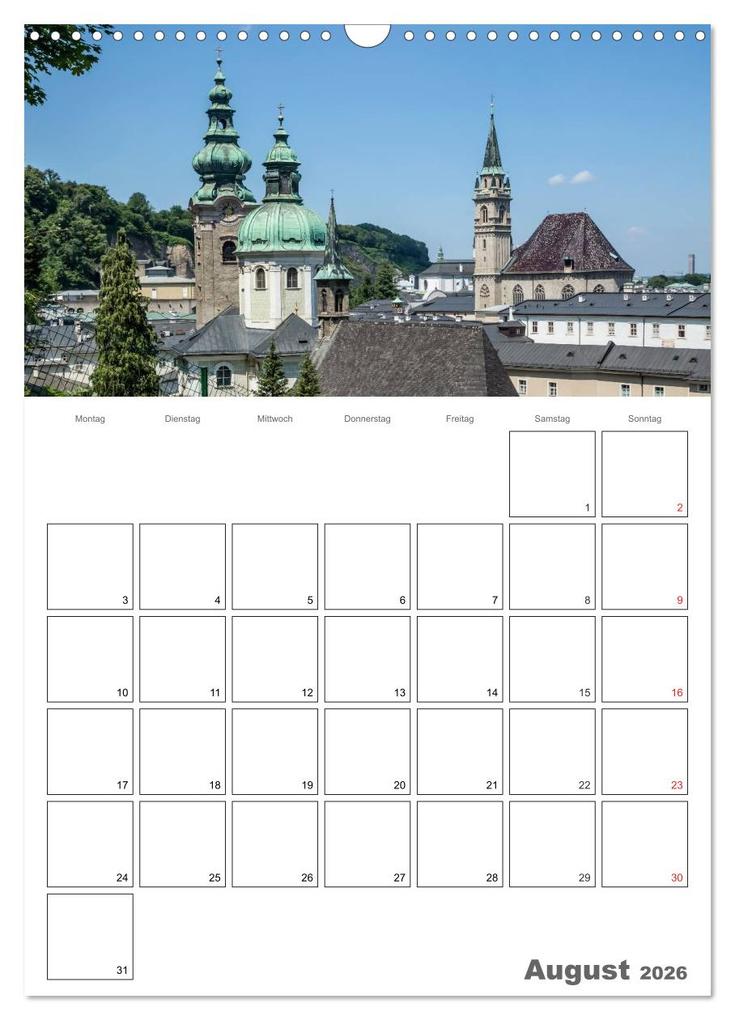 Weitere Ansicht: Bezauberndes SALZBURG / Terminplaner (Wandkalender 2026 DIN A3 hoch), CALVENDO Monatskalender | Calvendo, Melanie Viola