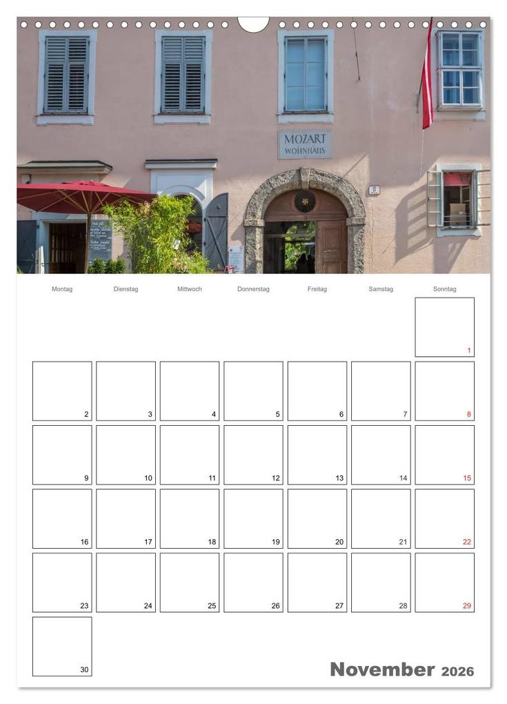 Weitere Ansicht: Bezauberndes SALZBURG / Terminplaner (Wandkalender 2026 DIN A3 hoch), CALVENDO Monatskalender | Calvendo, Melanie Viola