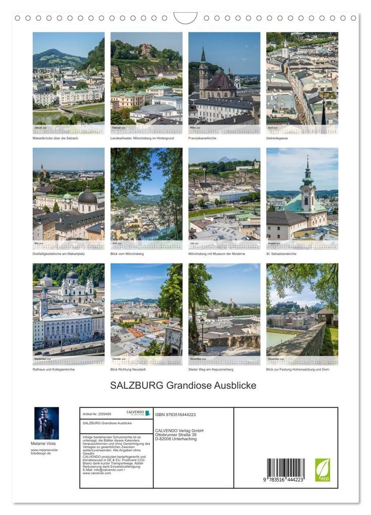 Weitere Ansicht: SALZBURG Grandiose Ausblicke (Wandkalender 2026 DIN A3 hoch), CALVENDO Monatskalender | Calvendo, Melanie Viola
