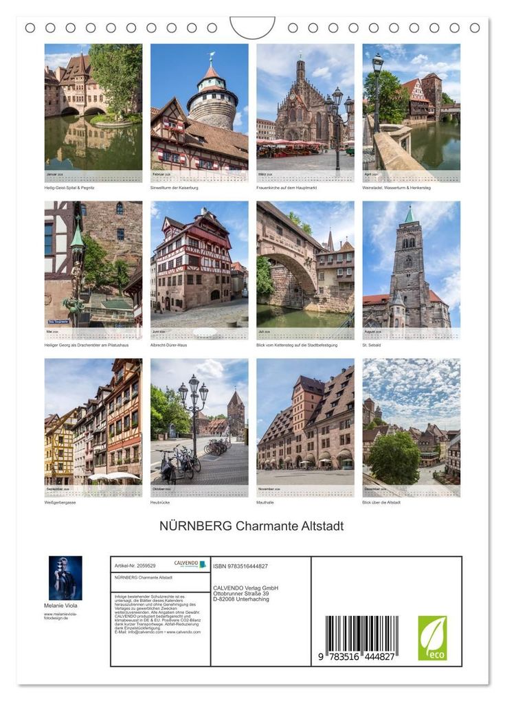 Weitere Ansicht: NÜRNBERG Charmante Altstadt (Wandkalender 2026 DIN A4 hoch), CALVENDO Monatskalender | Calvendo, Melanie Viola