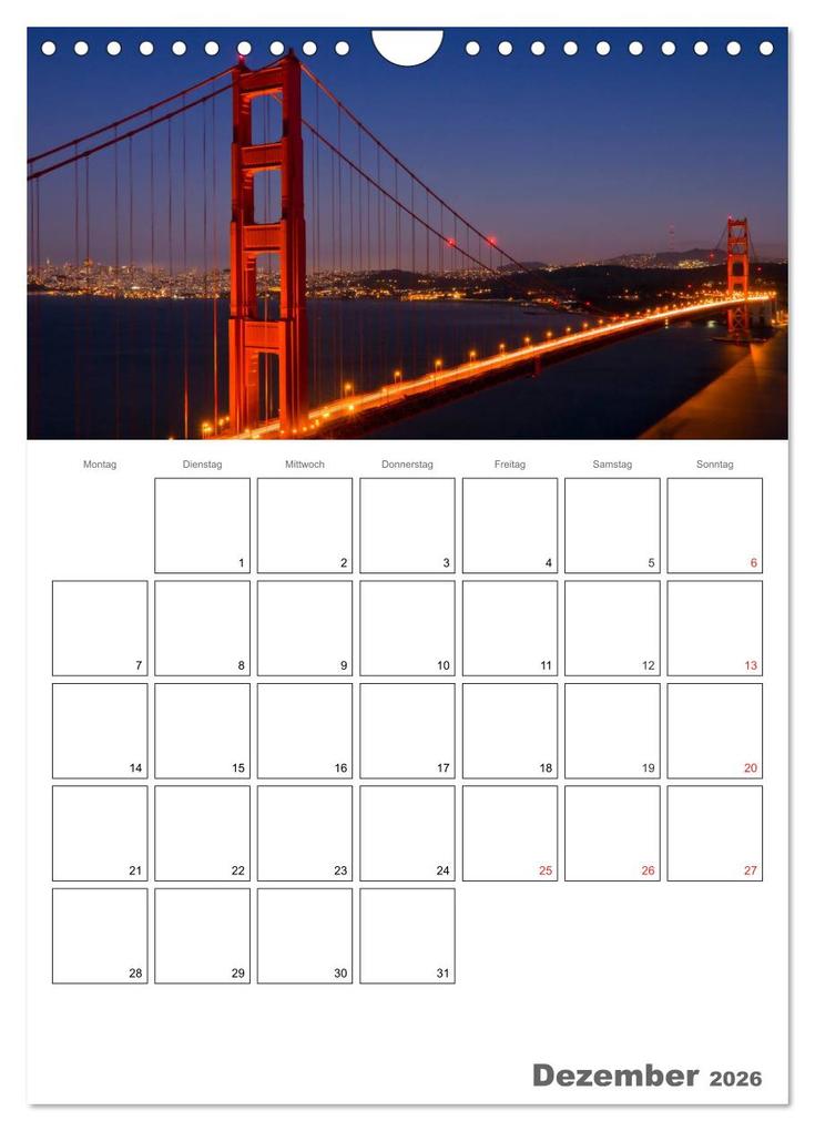 Weitere Ansicht: SAN FRANCISCO Terminplaner (Wandkalender 2026 DIN A4 hoch), CALVENDO Monatskalender | Calvendo, Melanie Viola