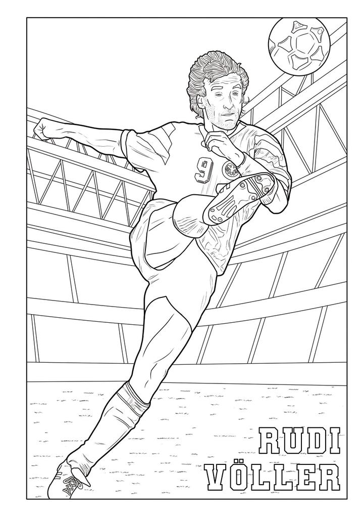 Weitere Ansicht: Fußball-Malbuch STARS & LEGENDEN der deutschen Nationalmannschaft ab 6 Jahren mit 50 Motiven zum Ausmalen - ohne Spielersteckbrief | Josef Mickey Müller
