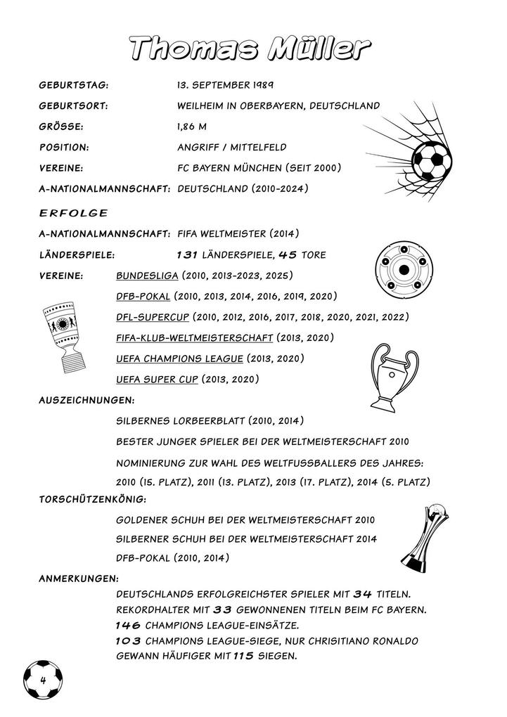 Weitere Ansicht: Fußball-Malbuch STARS & LEGENDEN der deutschen Nationalmannschaft mit über 60 Motiven zum Ausmalen und Steckbriefen zu jedem Spieler | Josef Mickey Müller