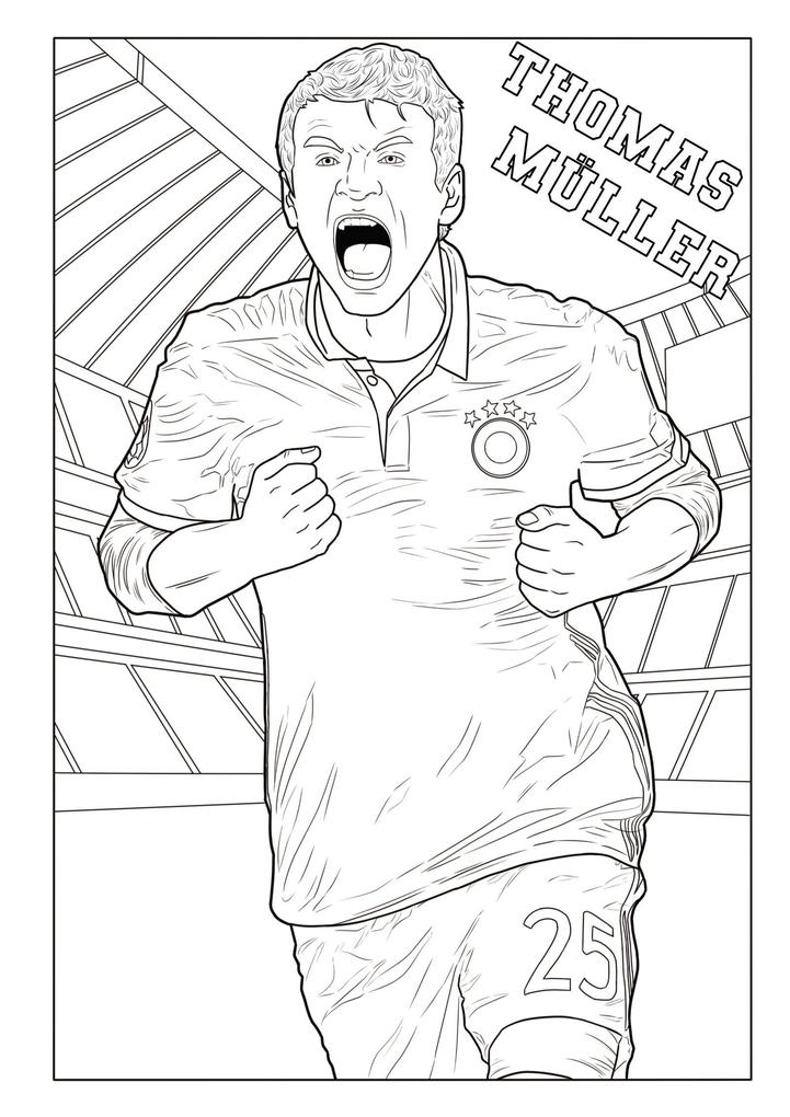 Weitere Ansicht: Fußball-Malbuch STARS & LEGENDEN der deutschen Nationalmannschaft mit über 60 Motiven zum Ausmalen und Steckbriefen zu jedem Spieler | Josef Mickey Müller