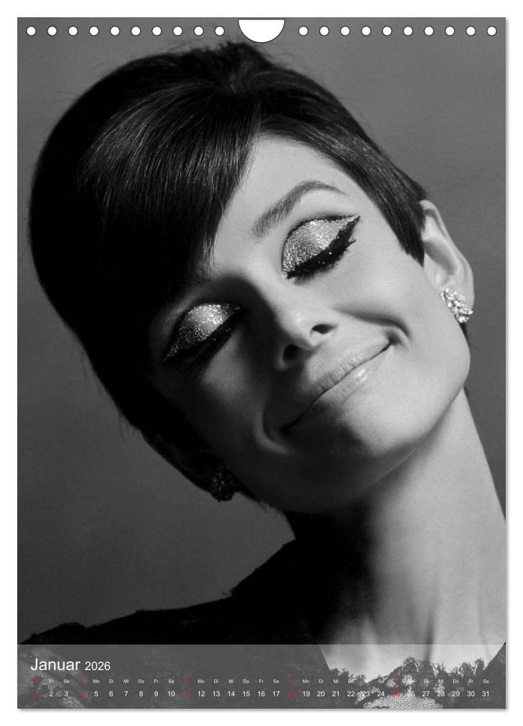 Weitere Ansicht: Hollywood-Diva - Audrey Hepburn (Wandkalender 2026 DIN A4 hoch), CALVENDO Monatskalender | Elisabeth Stanzer, Calvendo
