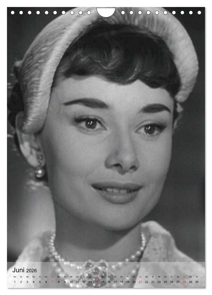Weitere Ansicht: Hollywood-Diva - Audrey Hepburn (Wandkalender 2026 DIN A4 hoch), CALVENDO Monatskalender | Elisabeth Stanzer, Calvendo