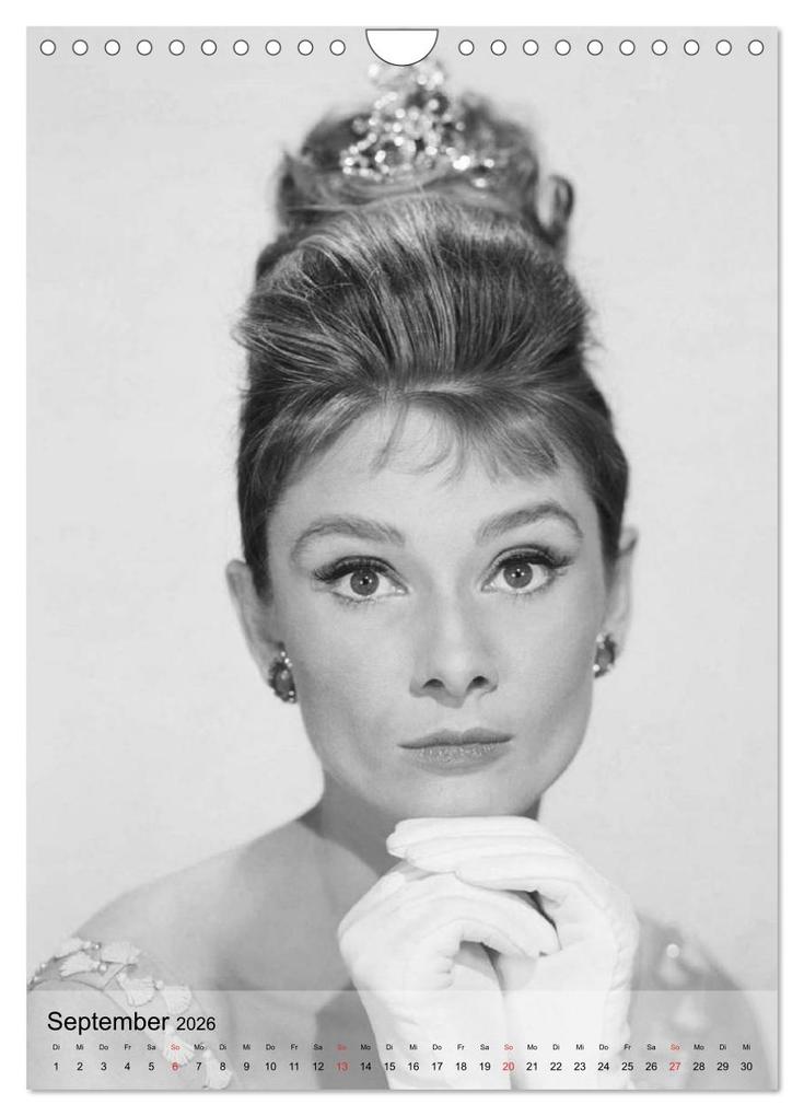 Weitere Ansicht: Hollywood-Diva - Audrey Hepburn (Wandkalender 2026 DIN A4 hoch), CALVENDO Monatskalender | Elisabeth Stanzer, Calvendo